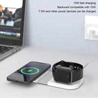 15w foldable dual wireless charger pad for iphone 13 12 mini pro max fast charging dock station for airpods apple watch 2 3 4 5