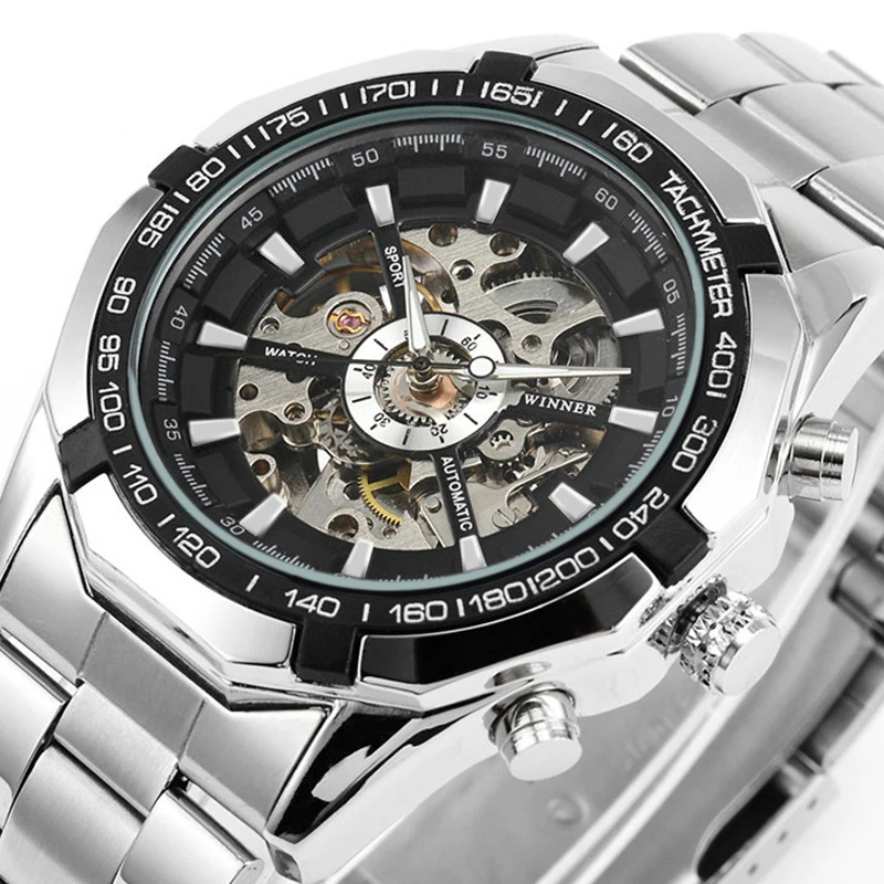 

Top Brand Luxury Winner Watch Men Skeleton Automatic Mechanical Watch Gold Skeleton Vintage Man Watch Male Watches часы мужские
