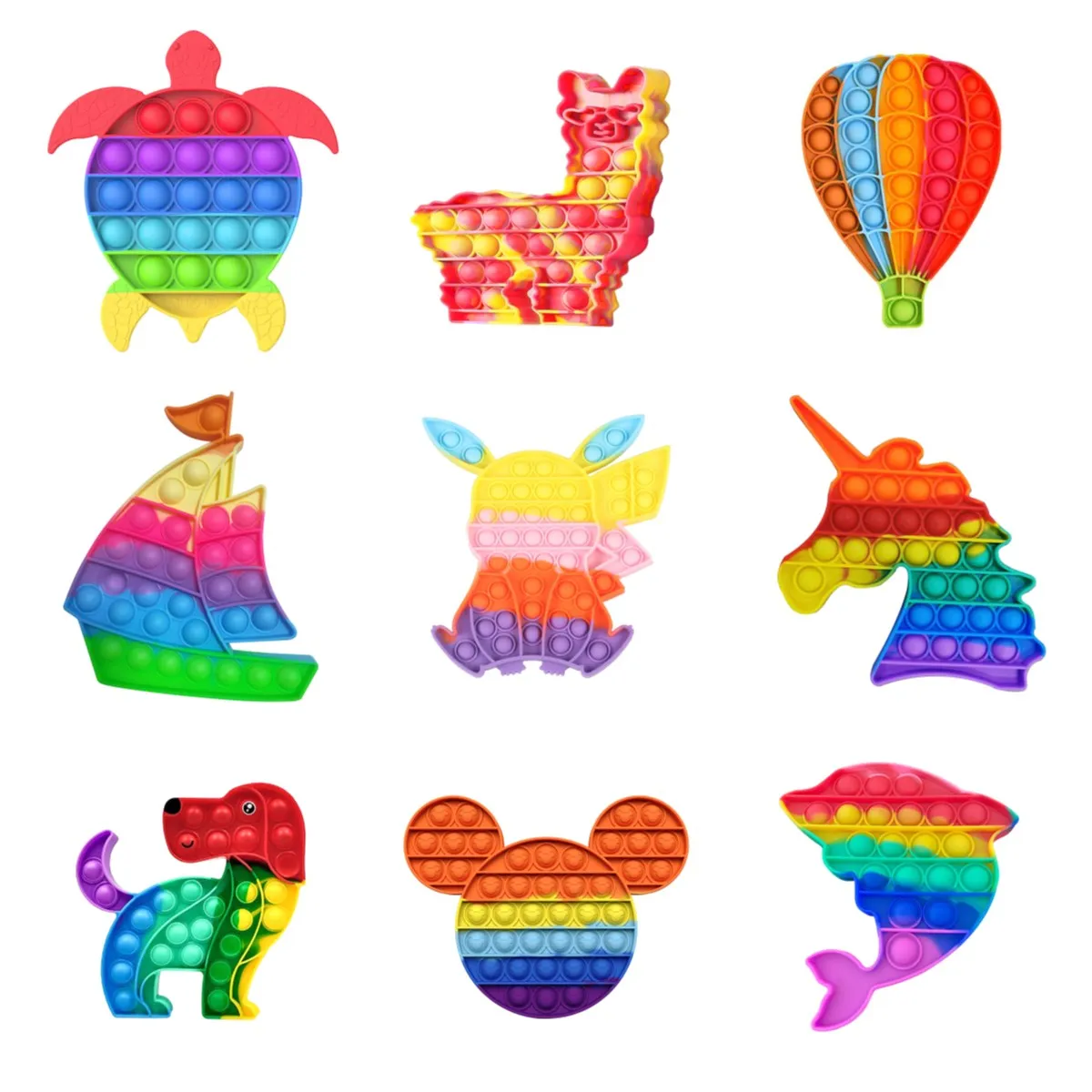 

New Rainbow Push Bubble Animal Fidget Toys Sensory Autism Squeeze Stress Reliever Toys Game Kawaii Fidget Relax Toy 2021
