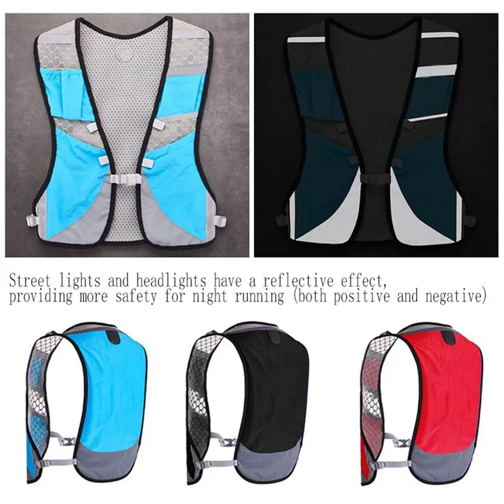 Велосипедный жилет для бега на открытом воздухе регулируемый светоотражающий