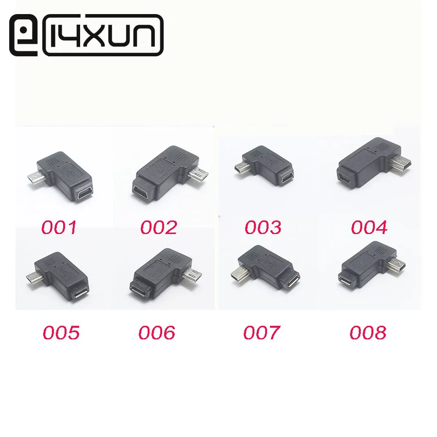 EClyxun 1 шт. Micro/Mini usb тип A Мужской Женский USB B 90 градусов правый/левый угол разъем