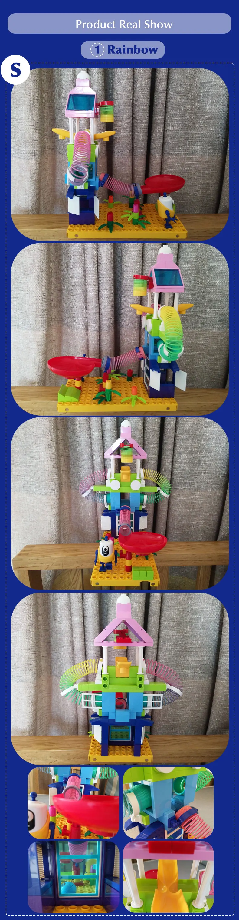 Детские блестящие 65-203 шт мраморные беговые дорожки Duplo DIY блоки игрушки строительные блоки весенние горки для детей мальчик девочка подарок на день рождения