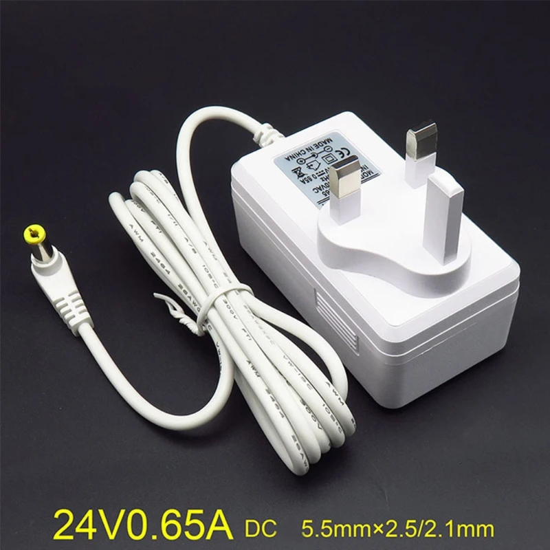 

UK Plug 24V 0.65A Power Adapter with Indicator Light Home AC Adapter for Aroma Diffuser Humidifier Desk Lamp Cameras