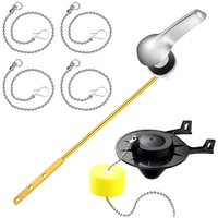 toilet flappers replacement with 4 pieces flapper chains replacement and toilet handle lever flush replacement for most