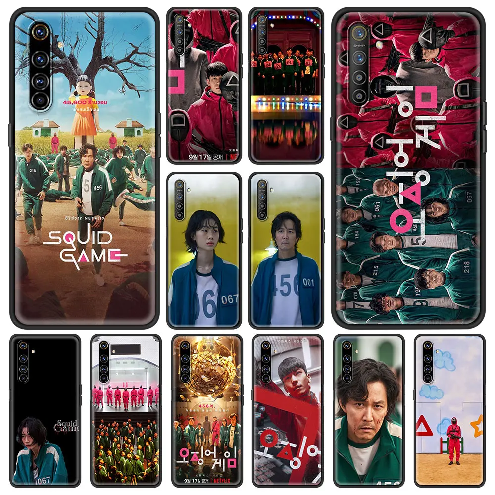 

Squid Game Shockproof Case For Realme C3 8 Pro Bag Fundas Silicone Soft TPU Back Cover For Realme 6 7 Pro C21 Shell Coque Bag