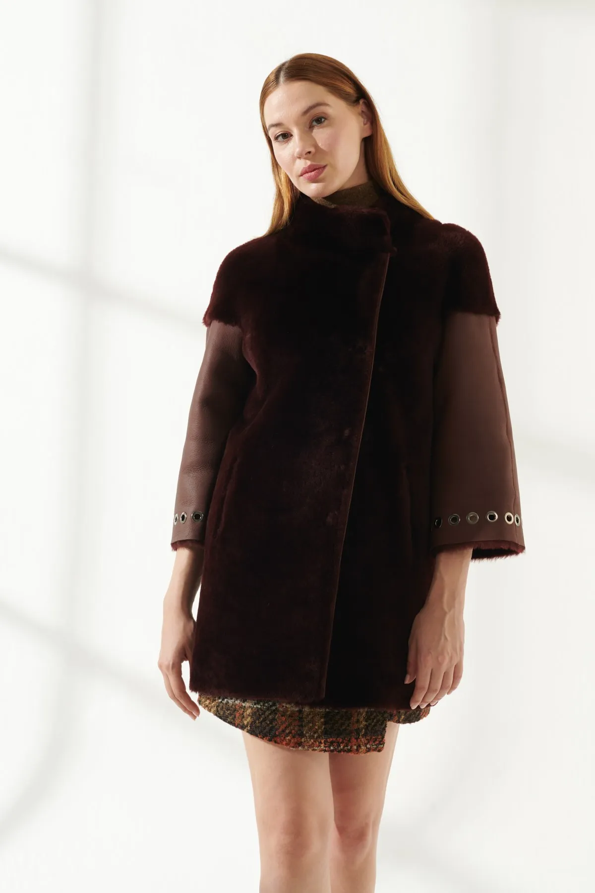 Enlarge Women's Fur Leather Jacket Winter Warm Coat Design Clothing Products Classic Plush Coat Turkiyede Produced Long Parka Fashion