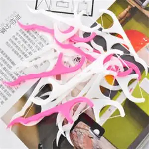 

50pcs Disposable Oral Gum Teeth Clean Care Floss Thread Dental Nylon Wire Flossers Plastic Tooth Picks
