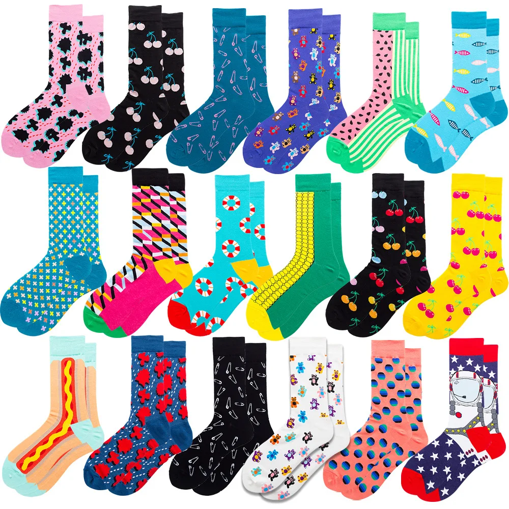 

1 пара, новые мужские и женские хлопковые носки, повседневные цветные носки, короткие носки, уличные носки для скейтборда, веселые смешные но...