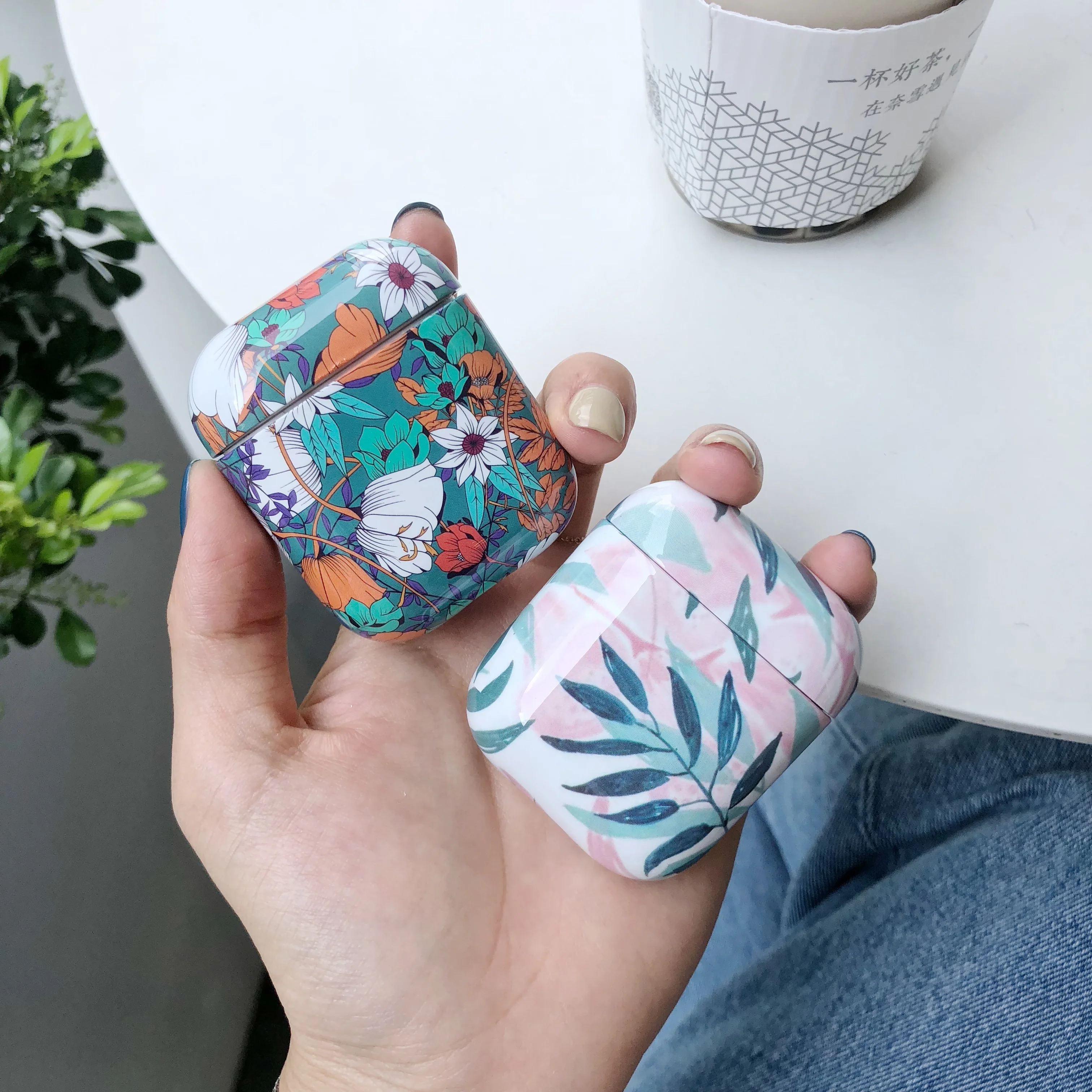 Винтажный чехол с банановыми листьями и цветами для беспроводной Bluetooth гарнитуры