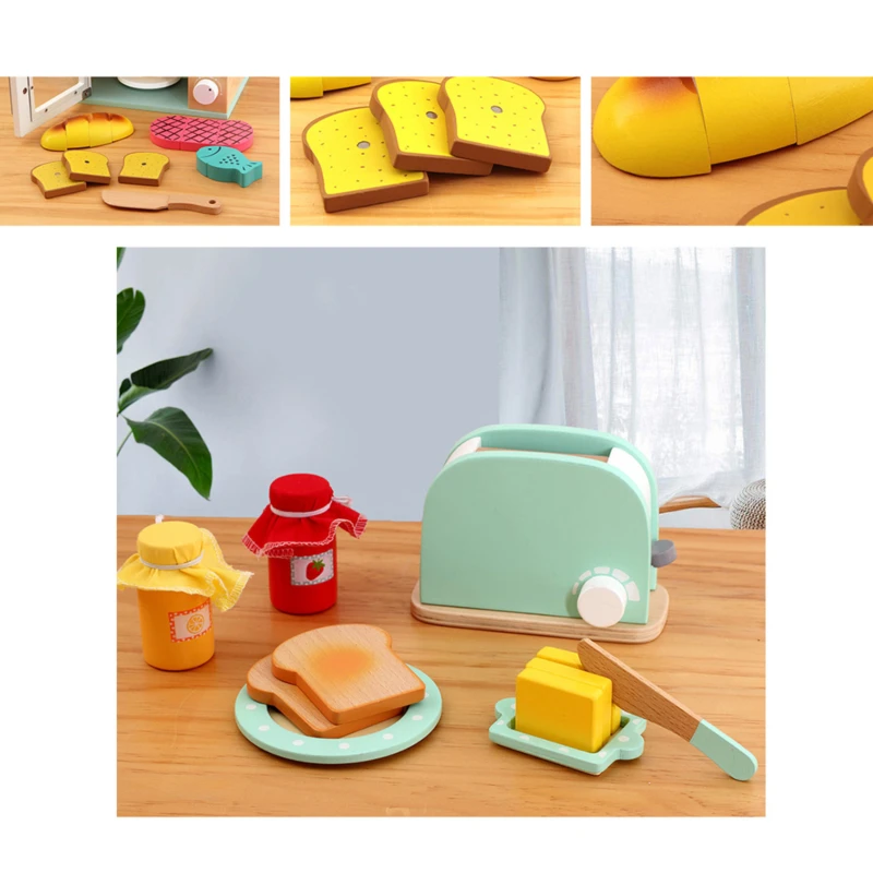 Кухня играть игрушка деревянная имитация кофе машина Тостер миксер