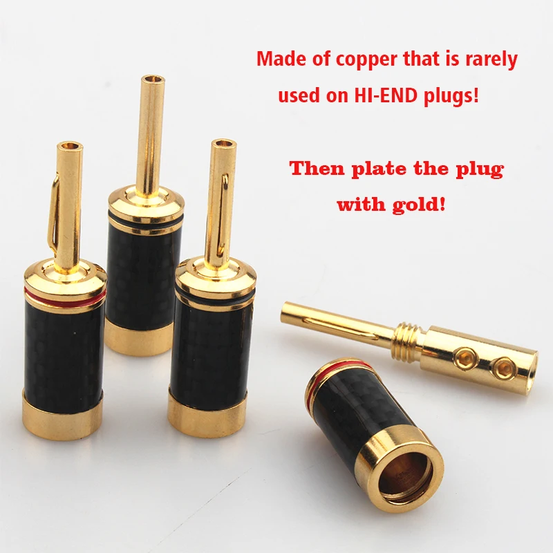 Позолоченный Hi-Fi аудио штекер из углеродного волокна Бесплатная сварка основной