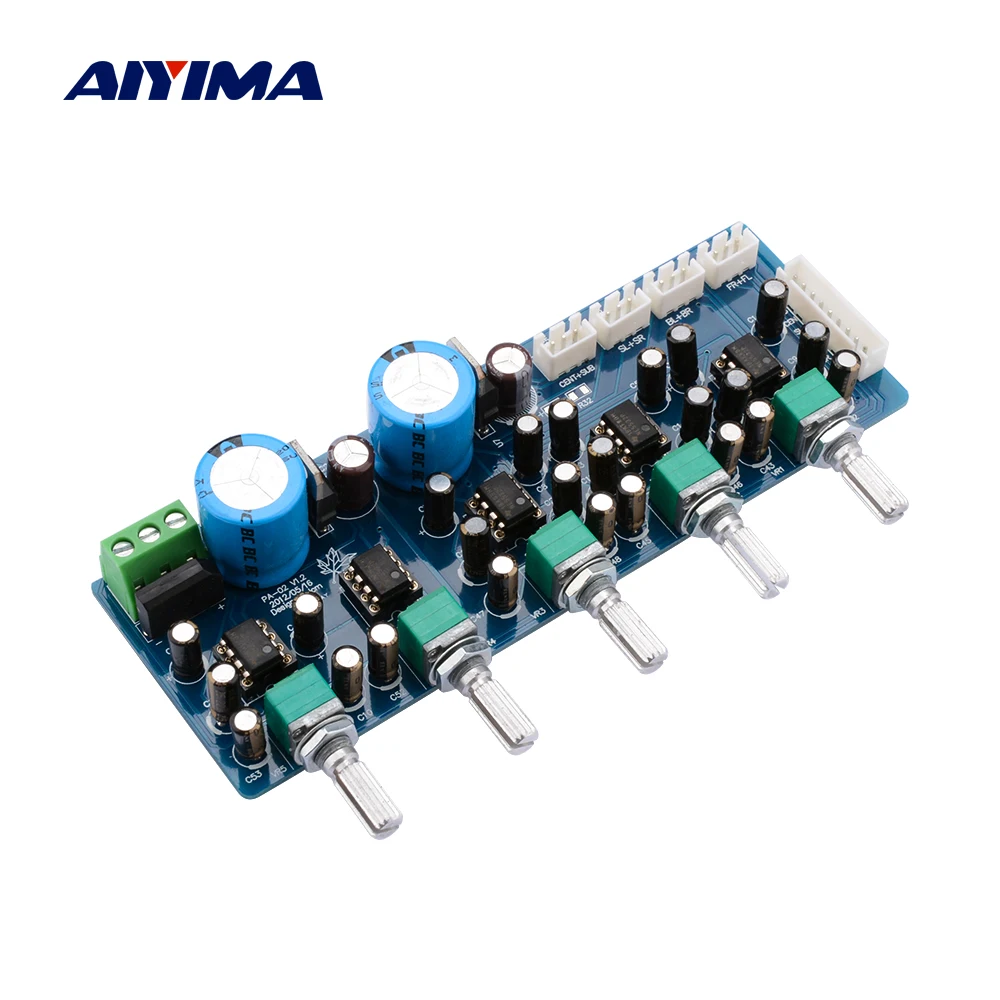 

AIYIMA 7.1 Home Theater NE5532 Preamplifier Tone Bord Preamp Volume Control 8 Channel With Subwoofer 2 Level Low Pass Filtering