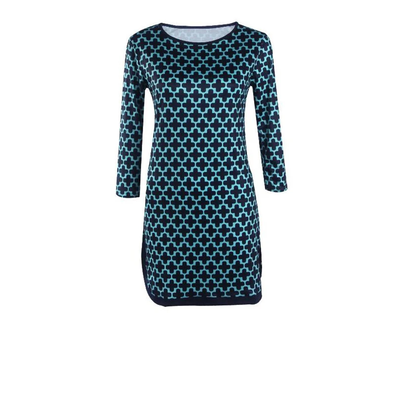 

YRRETY Mini Dress Autumn O Neck Lady Dresses Spring Loose Knitting Party Dress Work Office Print Casual Clubwear Mini Sexy Dress