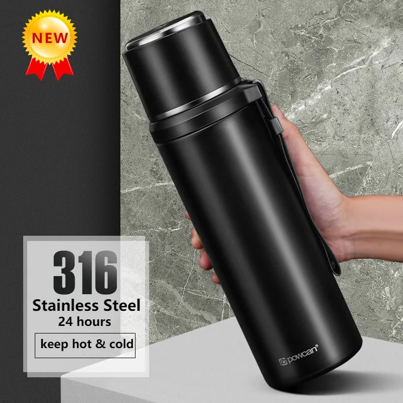 

Creativity500ml/800ml/1000ml Thermos Mug 316 Stainless Steel Vacuum Flask Portable Thermos Bottle for Office TravelHikingCycling