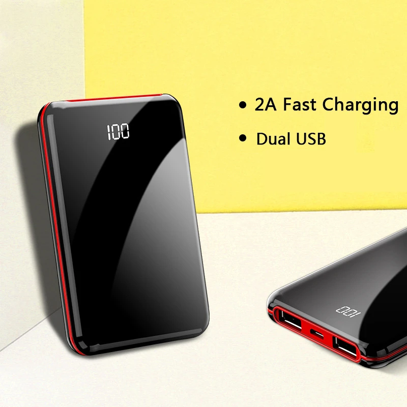 Power Bank 20000 мАч Портативная зарядка USB внешний аккумулятор зарядное устройство для Xiaomi mi 9 8 iPhone mi ror экран повербанк