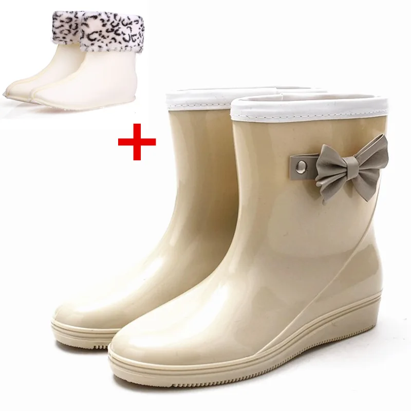 Aleafalling/Модная женская теплая обувь непромокаемые ботинки до середины голени на