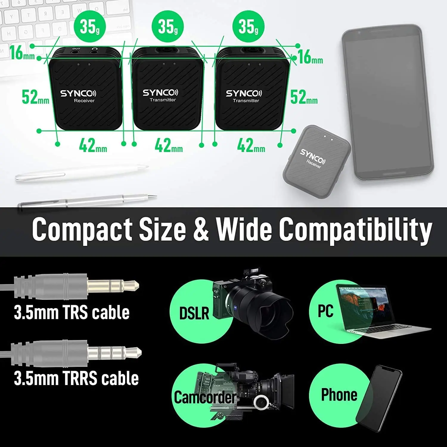 Беспроводной петличный микрофон SYNCO G1 G1A1 G1A2 G2 для смартфона ноутбука DSLR планшета