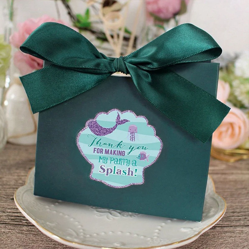 Этикетки с надписью Thank You Sea Shell 40 шт./упаковка наклейка русалкой | Дом и сад