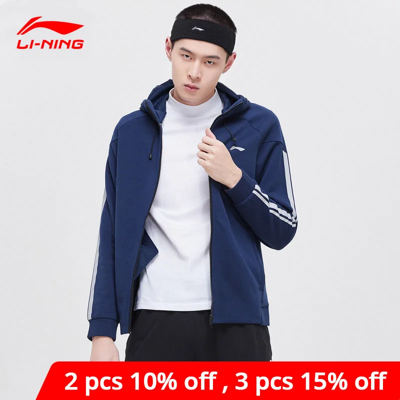 Мужская Тренировочная Толстовка Li Ning спортивный свитер из 63% полиэстера 37% хлопка