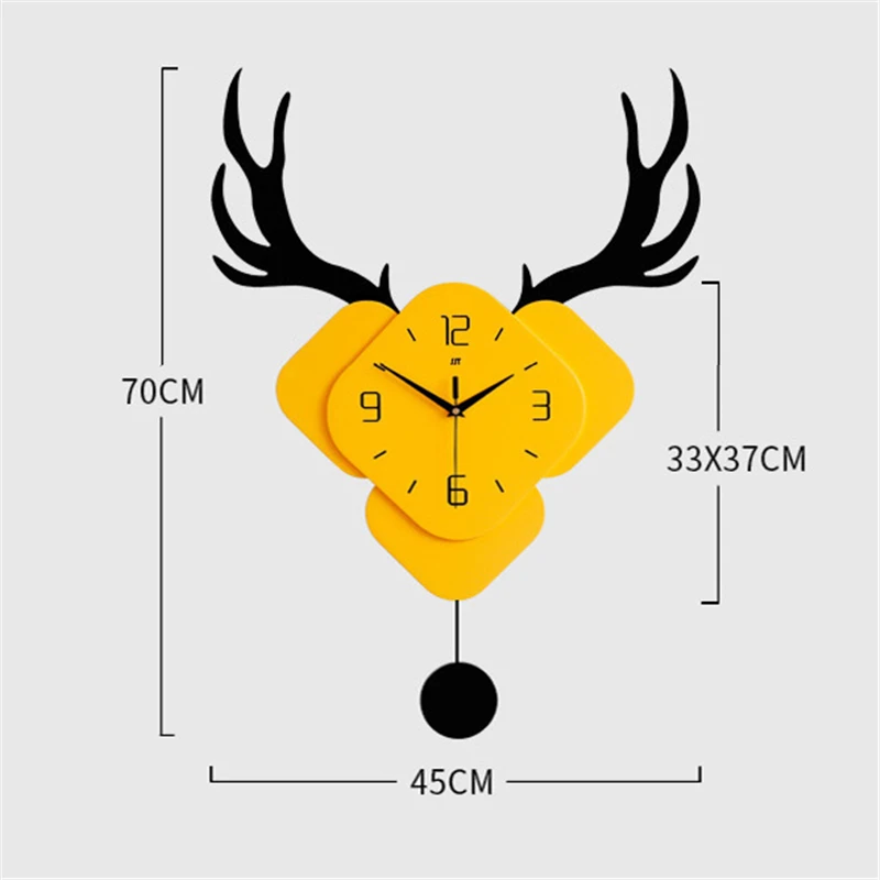 

Nordic Deer Head Clock Wall Clock Living room Home Creative Fashion Wall Watch Modern Silent Decorative Clock Home Decorartion