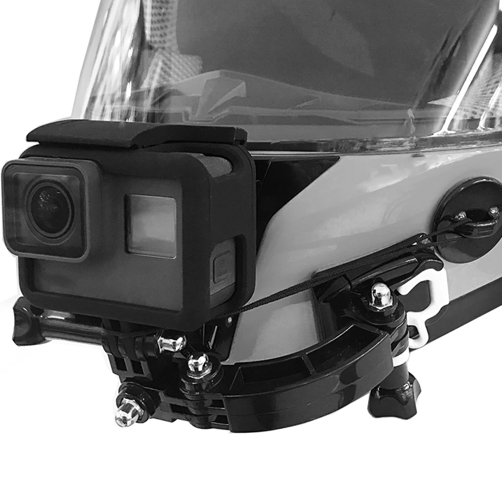 3 Way Mount Helmet Extension Arm Curved Pole Selfie Stick for GoPro Go Pro 10 9 8 7 SJCAM Xiaomi Yi 4K DJI Camera Accessories images - 6