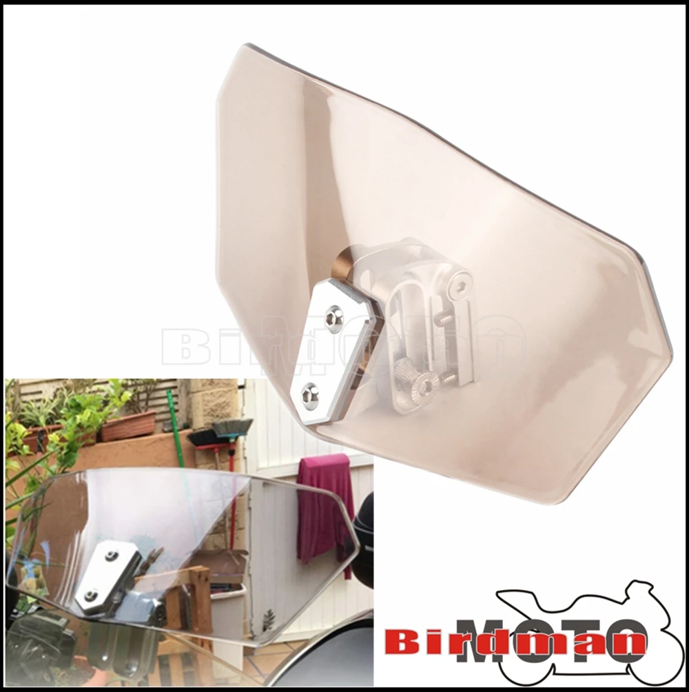 

Дым Winshield удлинитель спойлер дефлектор для мотоцикла поднятый Регулируемый ветровой экран универсальный для Suzuki Honda BMW Ducati Aprilia