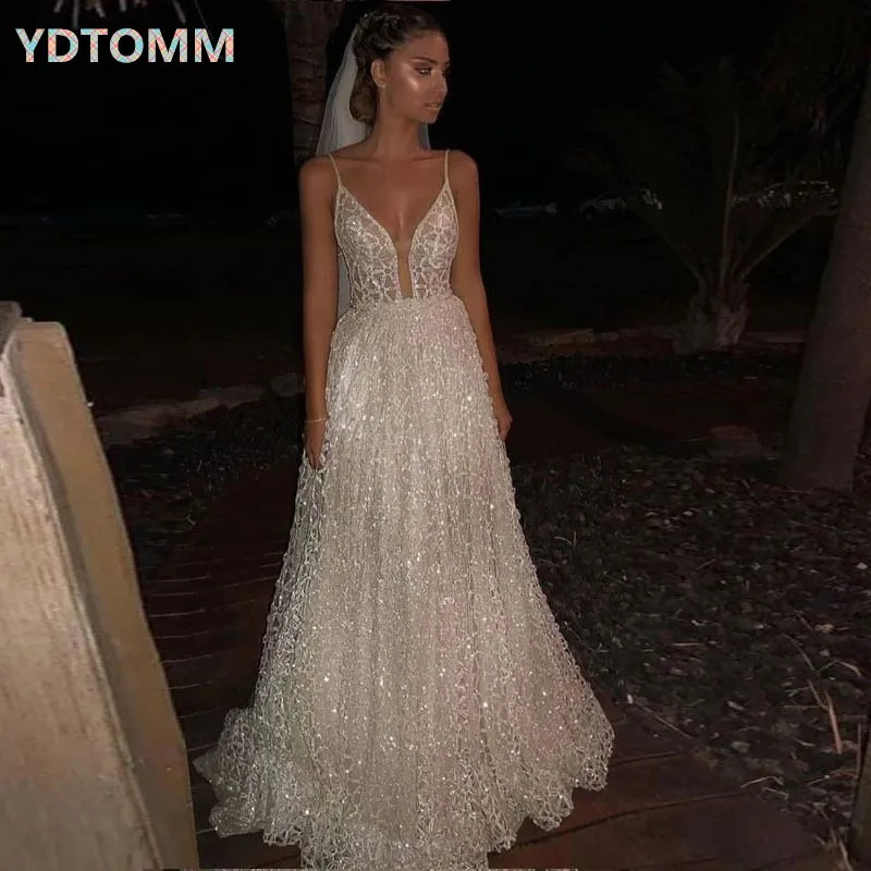 

Maxi Dinner Dresses for Women Silver Glitter Robe Sexy Spaghetti Strap Sequin Dress Elegant V Neck Long Dress for Wedding Party