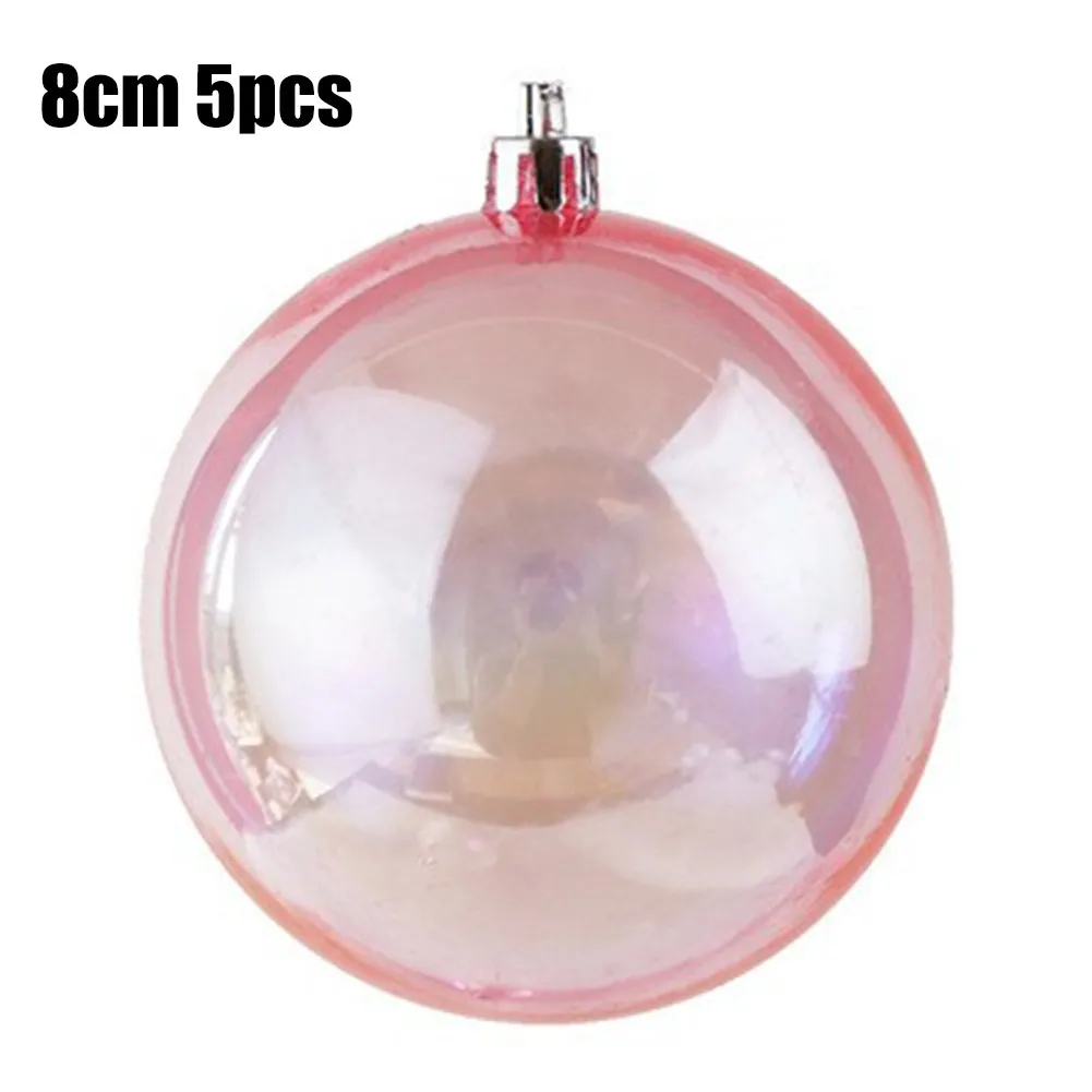 

5PCS Clear Iridescent Glass Ball Fillable Baubles Christmas Wedding Tree Hanging 6/8CM Christmas Home Decro Navidad New Year