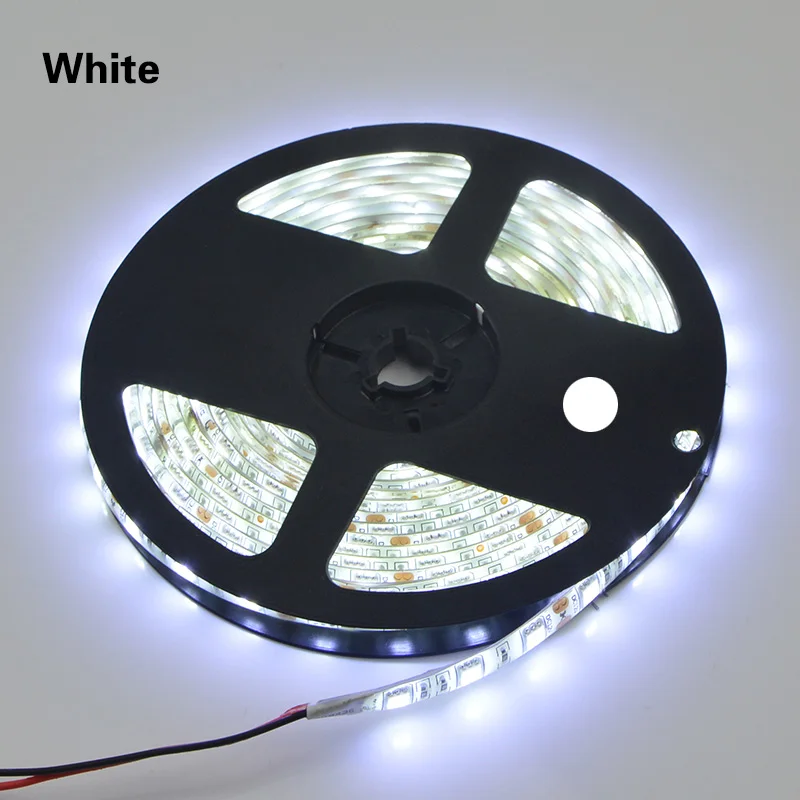White Светодиодный светильник 12 в водонепроницаемый 5050 SMD 5 м 12 В светодиодный ленточный светильник RGB RGBW RGBWW желтый розовый, Ледяной Голубой Диодная лента - Испускаемый цвет: White