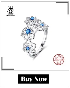 ORSA JEWELS Настоящее 925 пробы серебряные женские кольца AAA Блестящий кубический циркон паве установка женские ювелирные изделия для вечеринки SR54