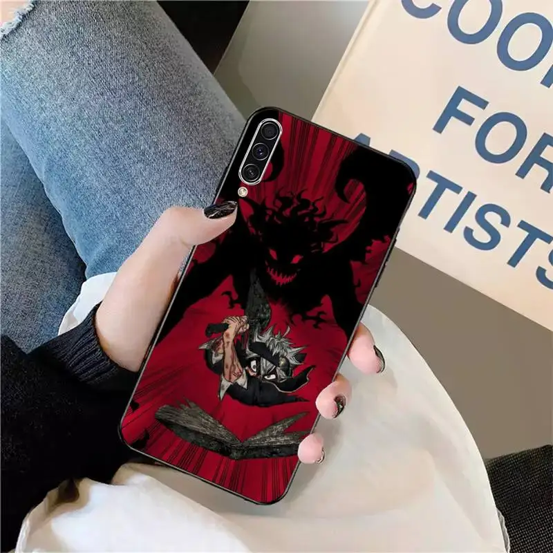 

Japan Dark Black Clover Anime Phone Case For Samsung galaxy A S note 10 7 9 20 30 31 40 50 51 71 21 s ultra