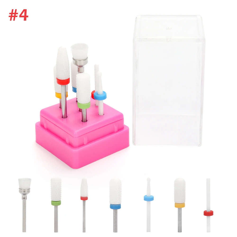 7 шт./компл. и сверлами для ногтей Комплект фрез маникюра/педикюра Вольфрам