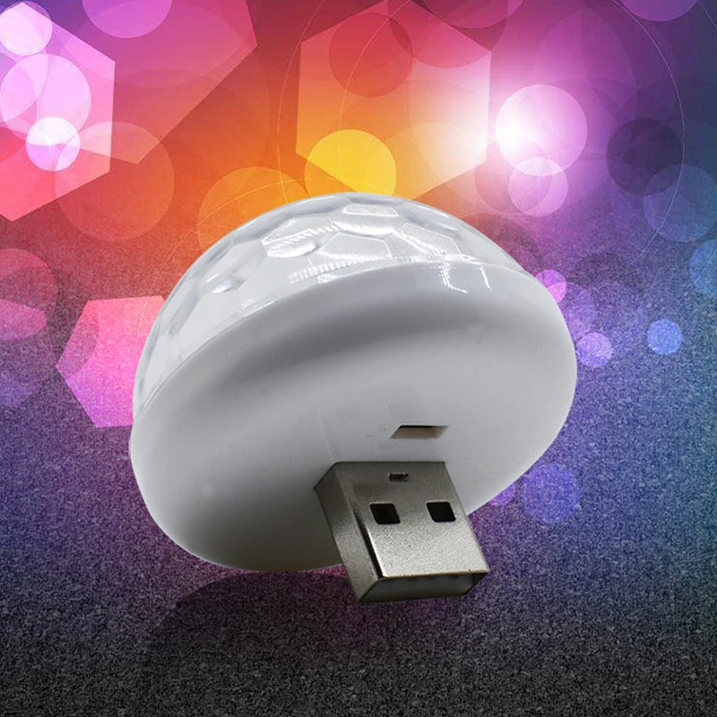 

Mini Usb Portable Colorful Small Magic Ball Car Party Light Dj Led Rgb Interior Lamp Club Disco Magic Stage Effect Light