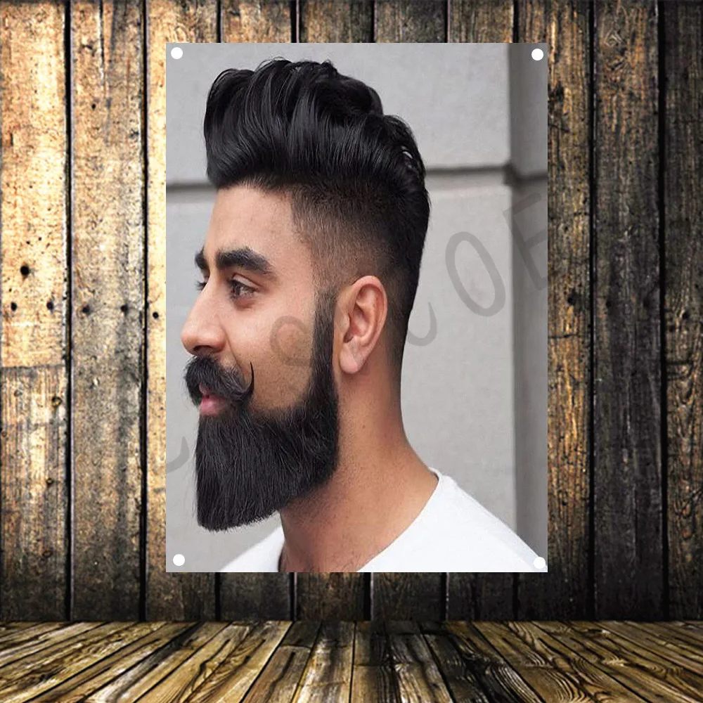 Винтажные Украшения для парикмахерской флаг Татуировка постер стрижки волос