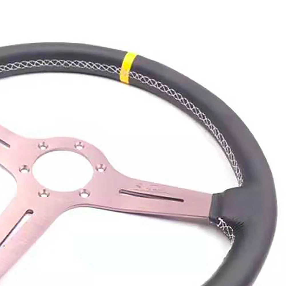 Spceddy MCX White Line 15 &quot(380 мм) Плоский гоночный руль действительно кожаный