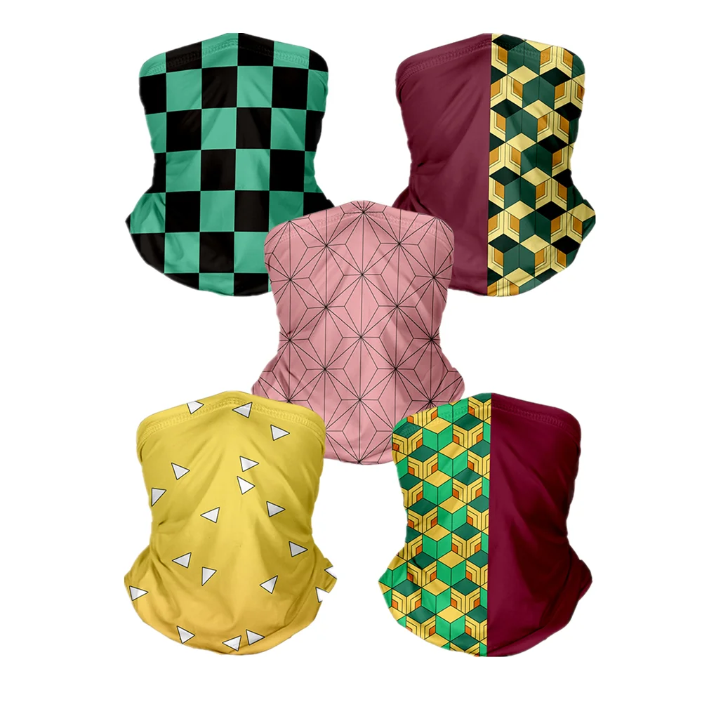 

Demon Slayer Kimetsu no Yaiba Cosplay Face Mouth Mask Neckerchief Mask Scarves Bib Outdoor Riding Face Towel