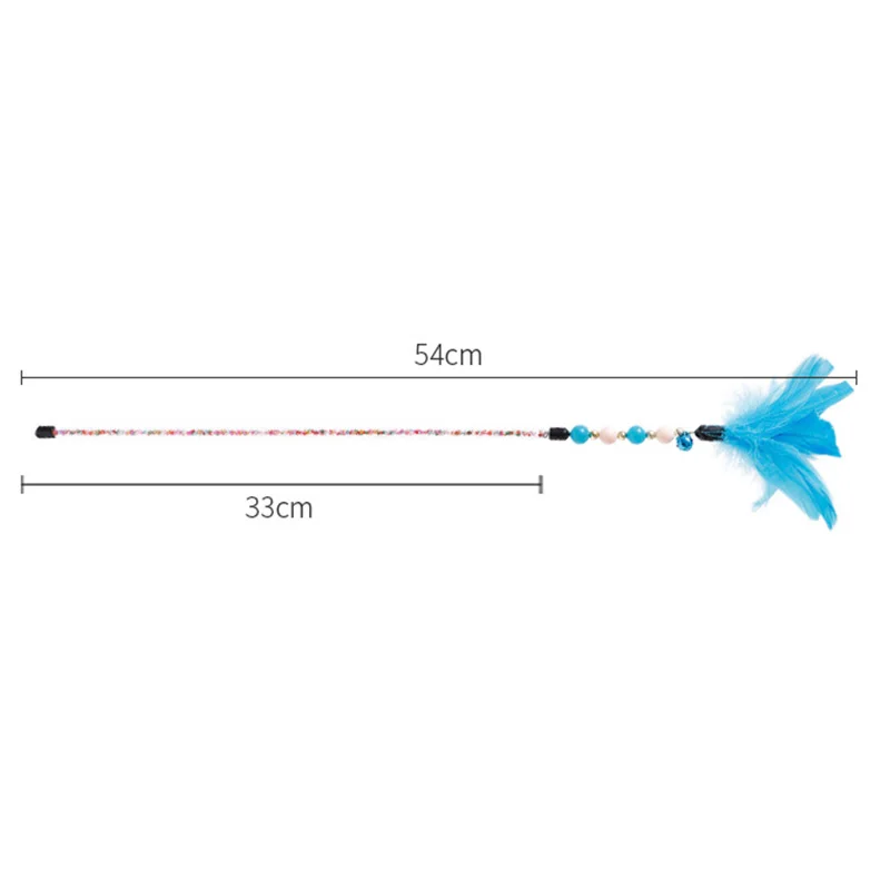 

Cat Toy Funny Cat Stick Tease Cat Feathers Toy Pet Training Toy with Bells Interactive Cat Accessories Colorful Cat Toy Supplies
