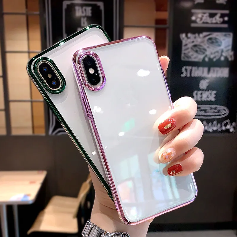 Мягкий чехол с золотым покрытием для Xiaomi Redmi Note 8 PRO 7A 6A 7 mi 9 CC9E K20 прозрачный из ТПУ