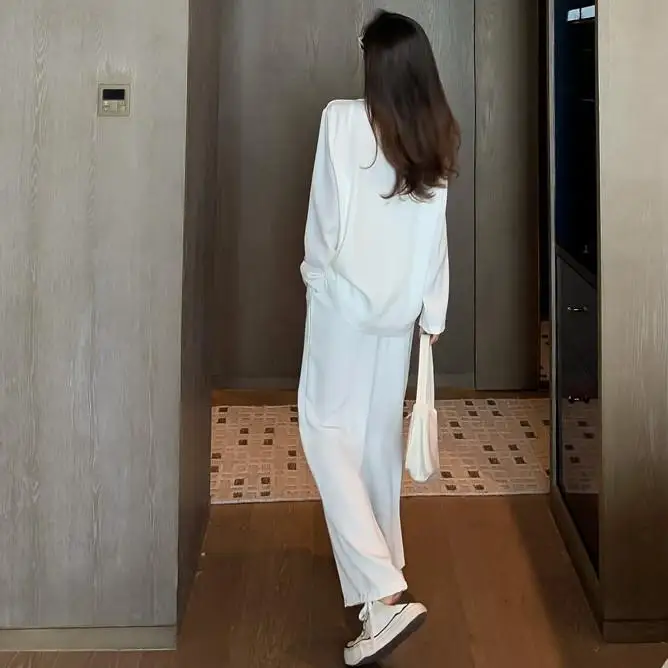 

Luck A Two Piece Set Autumn New Thin Blazer + Straight Tube Pendant Wide Leg Pants Fashion Suit Women's Clothing Suit Korea Sets