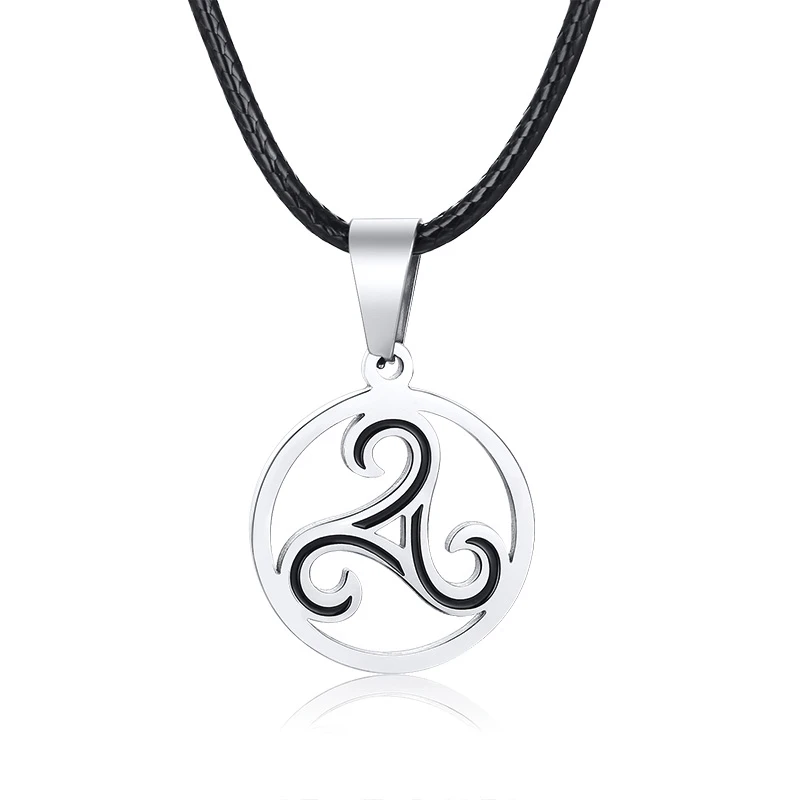 Pendant Necklace Серебряное ожерелье Triskelion с тройной спиральной подвеской, ожерелье из нержавеющей стали Bbc Renaissance, ювелирные изделия унисекс - Окраска металла: Pendant Necklace