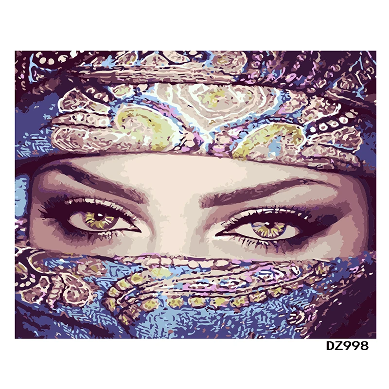 Девушка в маске мусульманская фигура DIY цифровая картина маслом цифры