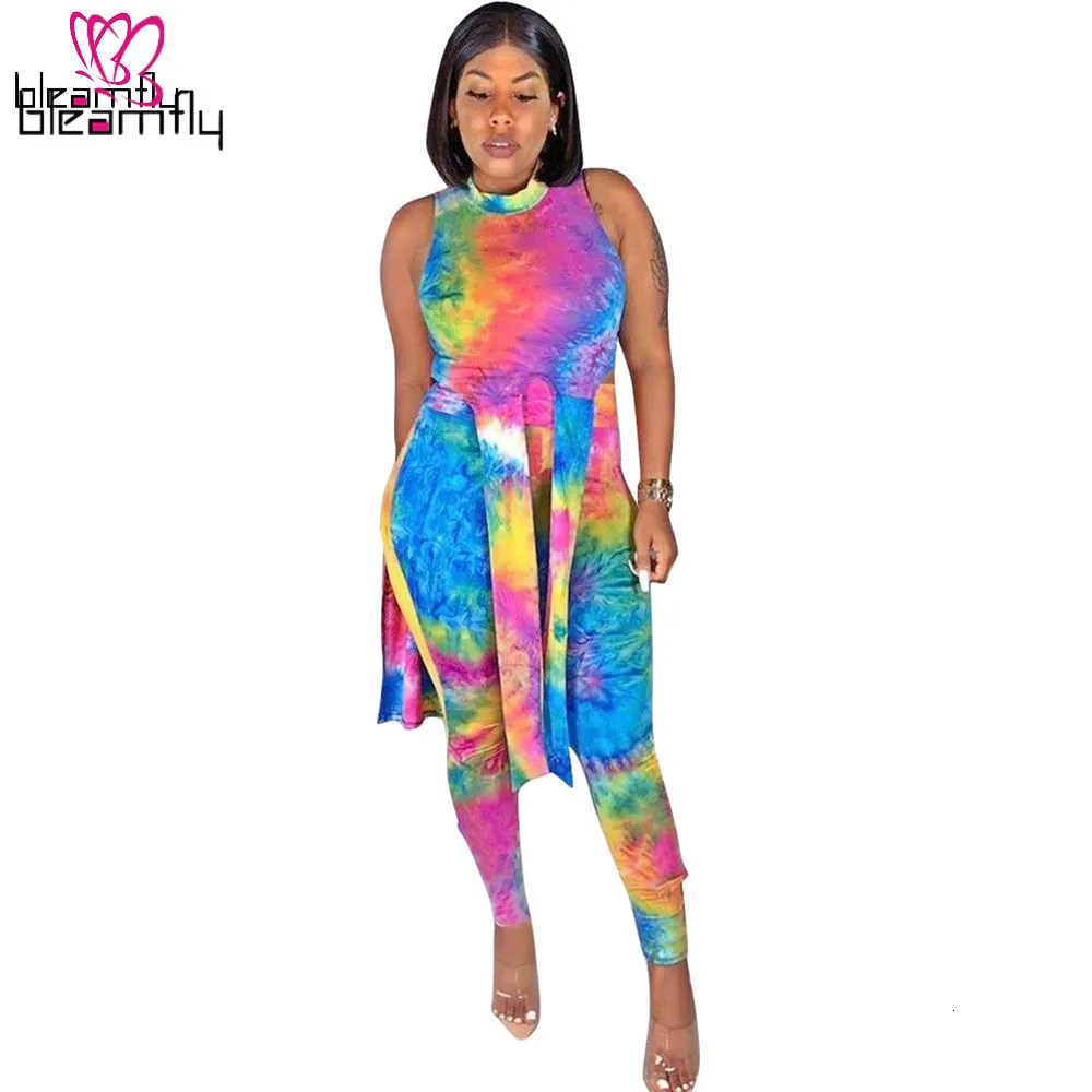 Женский новый летний костюм из двух предметов с принтом Галактика круглым