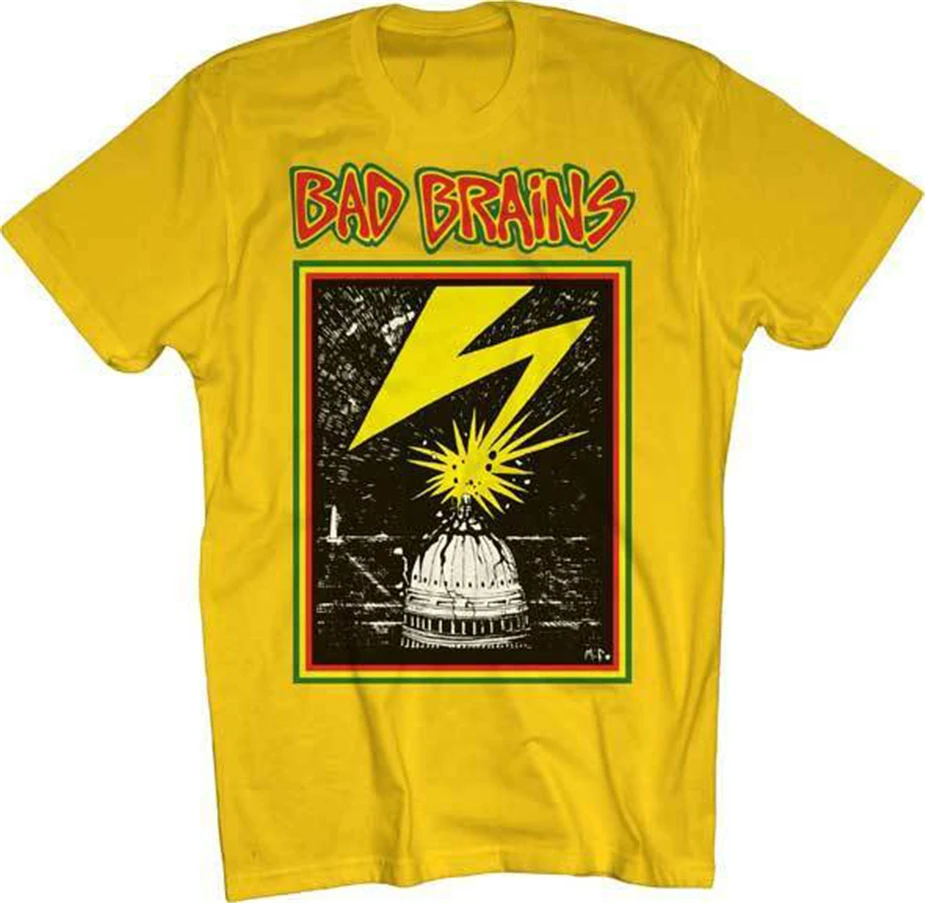 Bad Brains Capitol (желтый) Футболка S M L Xl 2Xl Новая летняя стильная повседневная одежда