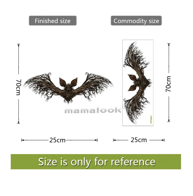 

Halloween Horror Wall Sticker Black Bat with Big Wing Wallpaper Poster for Bedroom Living Room Home Decor Wall Stickers