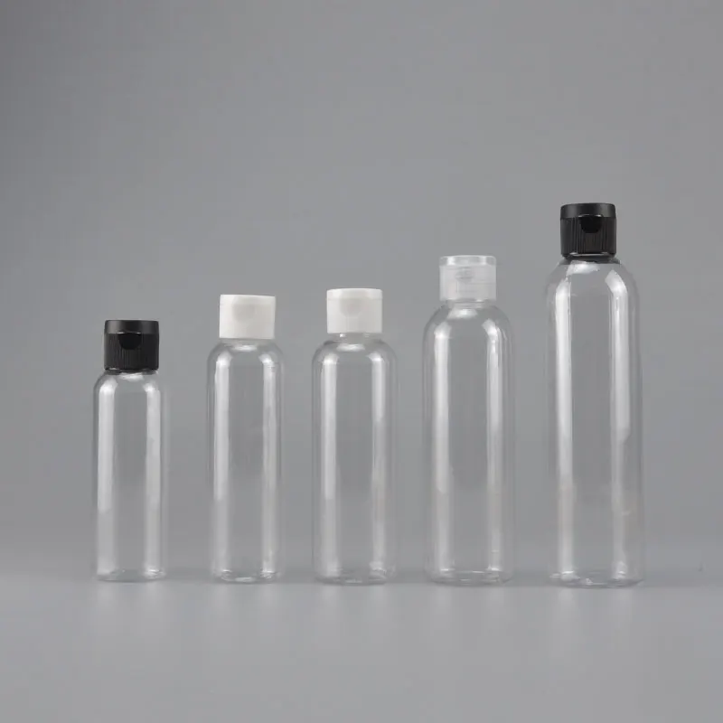 

30pcs 100ml 120ml 150ml 200ml 250ml Clear plastic PET bottle with Flip cap cosmetic container Liquid,Shampoo,Lotion bottles