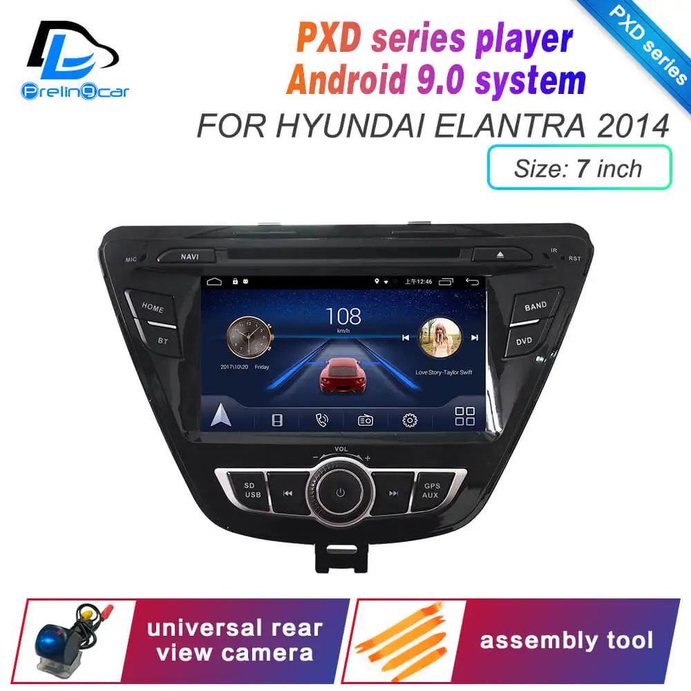 PXD 7inch 14 elantra Android 9,0 DSP 4G Lte мультимедийный dvd-плеер для hyundai elantra 2008 2011 лет автомобильный монитор Радио Стерео навигационная система - Цвет: PXD 7inch 14 elantra