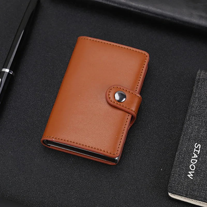 Кредитная карта, RFID держатели вытянутый дизайн мужской кошелек чехол для банковских карт сумка для денег короткий женский кошелек Тонкий портативный держатель для карт Hasp - Цвет: 4