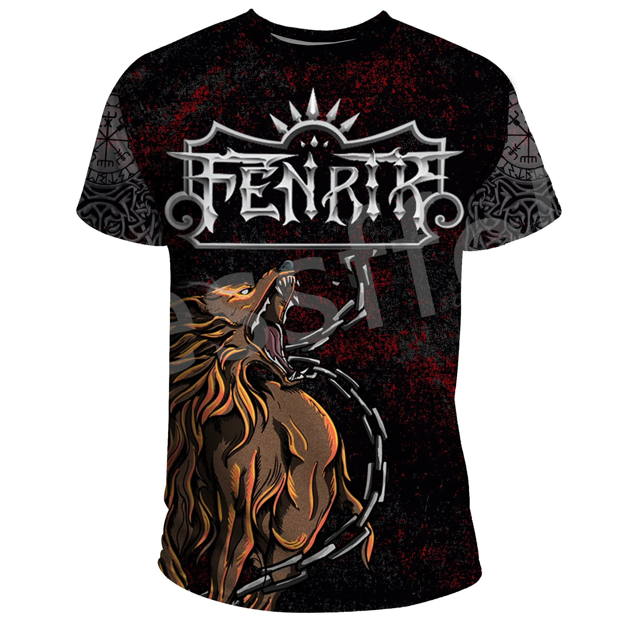 

Tessffel NewFashion Vikings God Fenrir Odin Warriors Symbol Tattoo 3DPrint Summer Streetwear Short Sleeves T-Shirts Men/Women A0