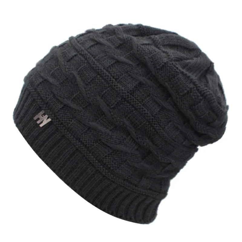 Брендовые зимние вязанные шапочки Skullies Beanies мужские зимние шапки для мужчин женская шапка-маска теплая Толстая Мужская однотонная зимняя шапка