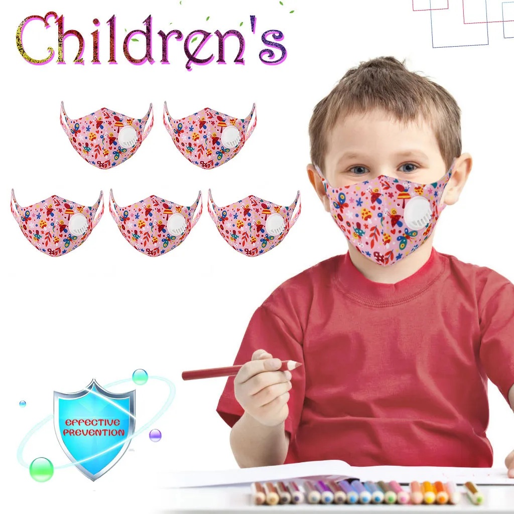 Детская однотонная противопылевая маска для мальчиков и девочек губчатая лица